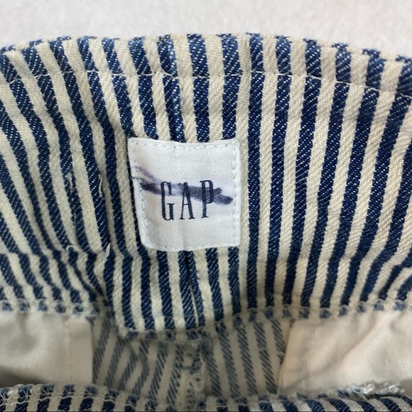 Gap Striped Capri pants Cuffed Hem Pockets Cinched adjustable strap sz2 Capris - Picture 4 of 12